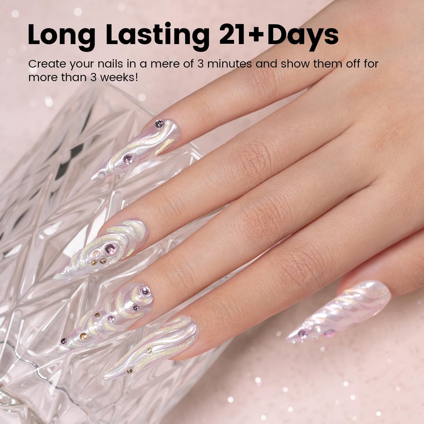 RARJSM 3D Nail Art Sculpture Gel Nail Polish Multi Color Pearlescent Yellow Green Glitter No Wipe DIY Drawing Hard Nail Craving Sculpting Gel UV LED Curing Requires Nail Decoration Manicure Design