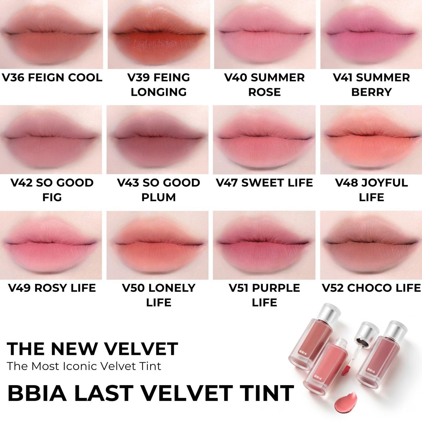 BBIA Last Velvet Tint MLBB Edition - Soft Creamy Matte Finish Lip Stain, Blur Effect & Velvety Texture, Long-Lasting, High Pigment, Non-Drying, Vegan, Korean Lip Makeup (V49 ROSY LIFE, Pack of 1)