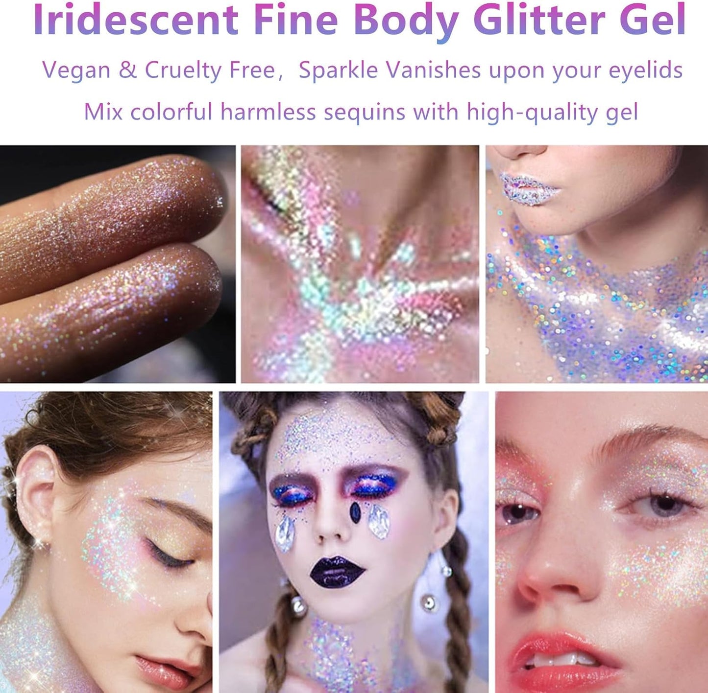 Go Ho Chameleon Green Body Glitter Gel,Color Changing St Patricks Day Face Glitter,Holographic Fine Chunky Sequins Glitters,Reflective Sparkly Festival Rave Accessories