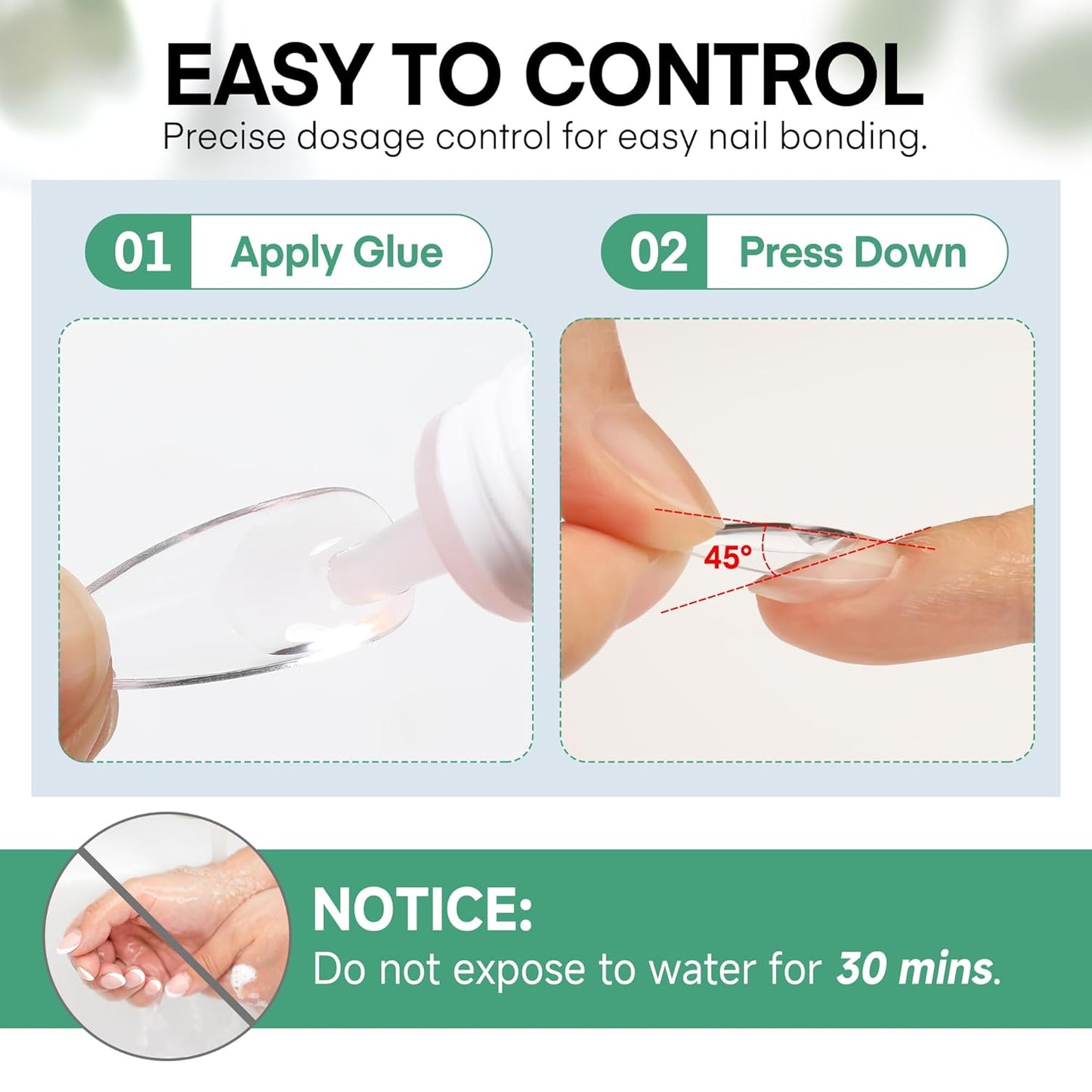 Super Solid Nail Glue for Acrylic Nails Press Ons 5ML*3pcs Professional for Press On Nails, False Nails Tips, Nail Decors, Fast Drying Nail Glue Kit Long Lasting