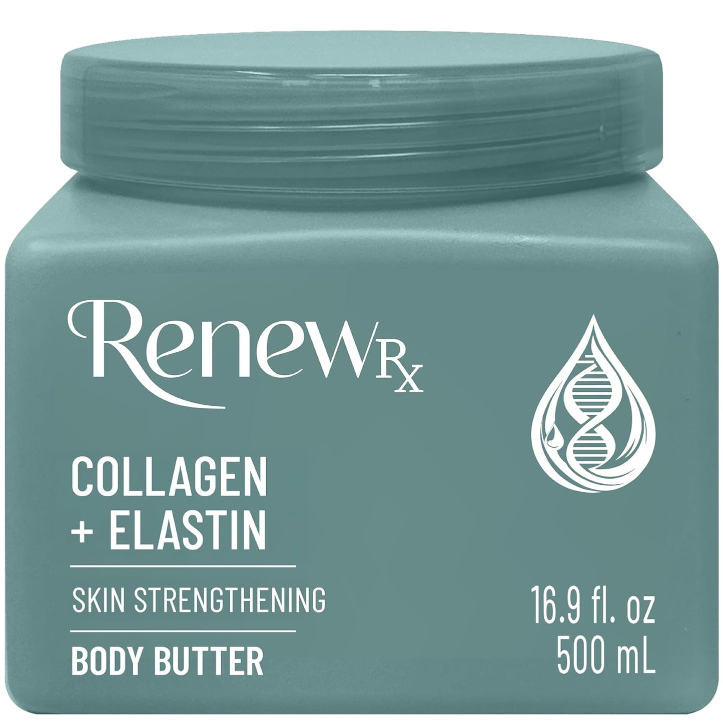 Collagen + Elastin Skin Strengthening Body Butter for Dry Skin – Hydrating & Firming Skin Care, Vegan Skincare, 16 oz