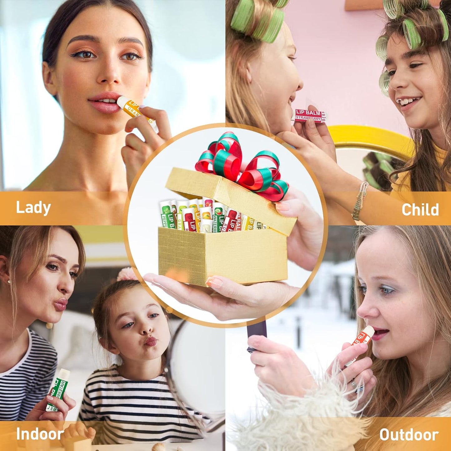 DMSKY 12 Pack Lip Balm, Natural Lip Balm Bulk with Vitamin E and Coconut Oil, Moisturizing Lip Balm for Dry Cracked Lips, Lip Balm for Stocking Stuffers - 12 Flavors