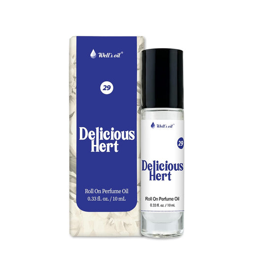Well's Oil Roll-On Perfume Oil (Delicious Hert) | Warm & Floral Notes | Long-Lasting | Paraben-Free | 0.33 Fl Oz / 10 ml