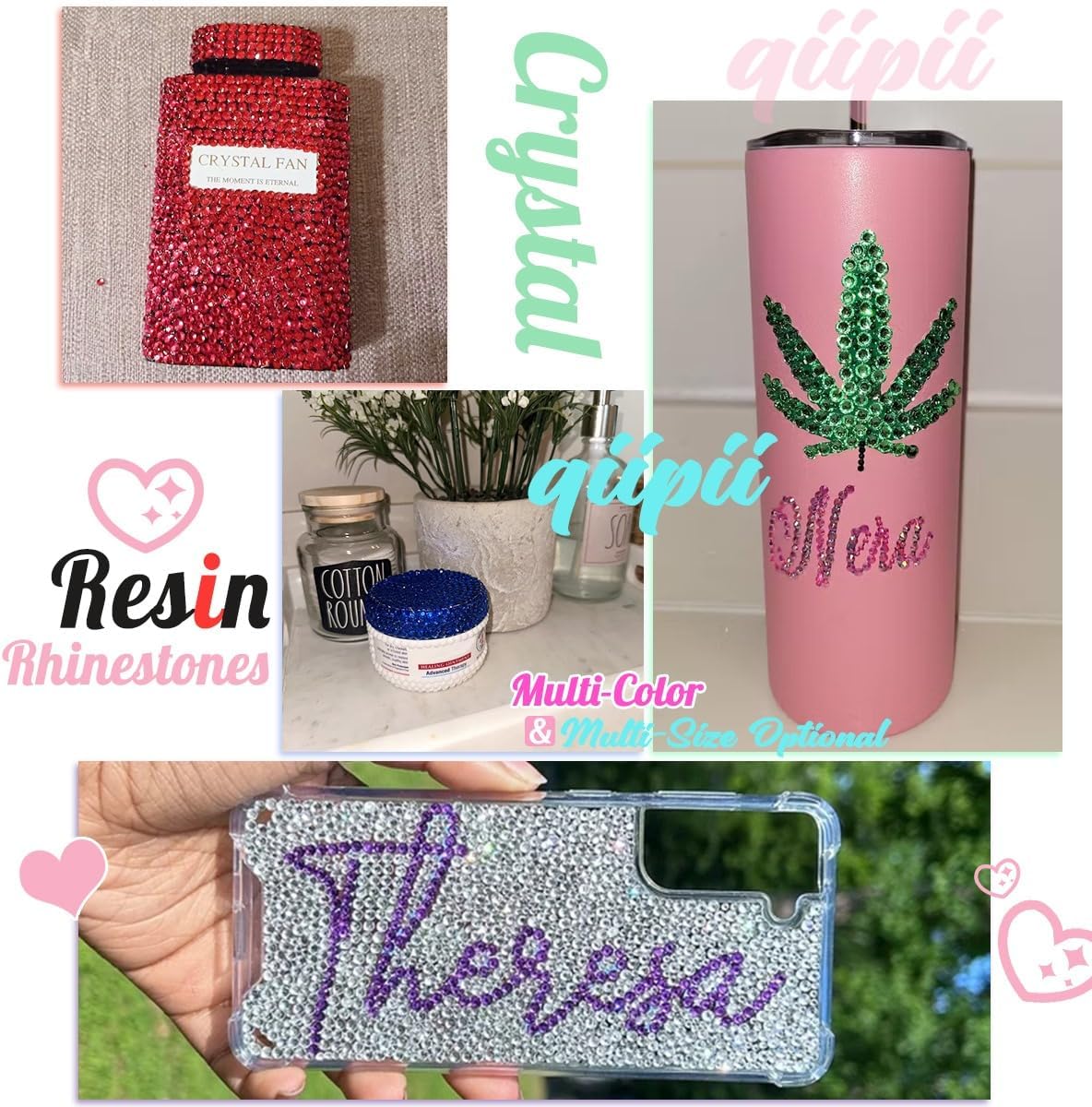 Metallic Silver Resin Rhinestones w B7000 Jewelry Glue for Bedazzling Crafting Flatback Stones 3mm 4mm 5mm 6mm Mine Silver Diamonds Crystals Gems for Nails Face Eyes Makeup Tumblers DIY Crafts