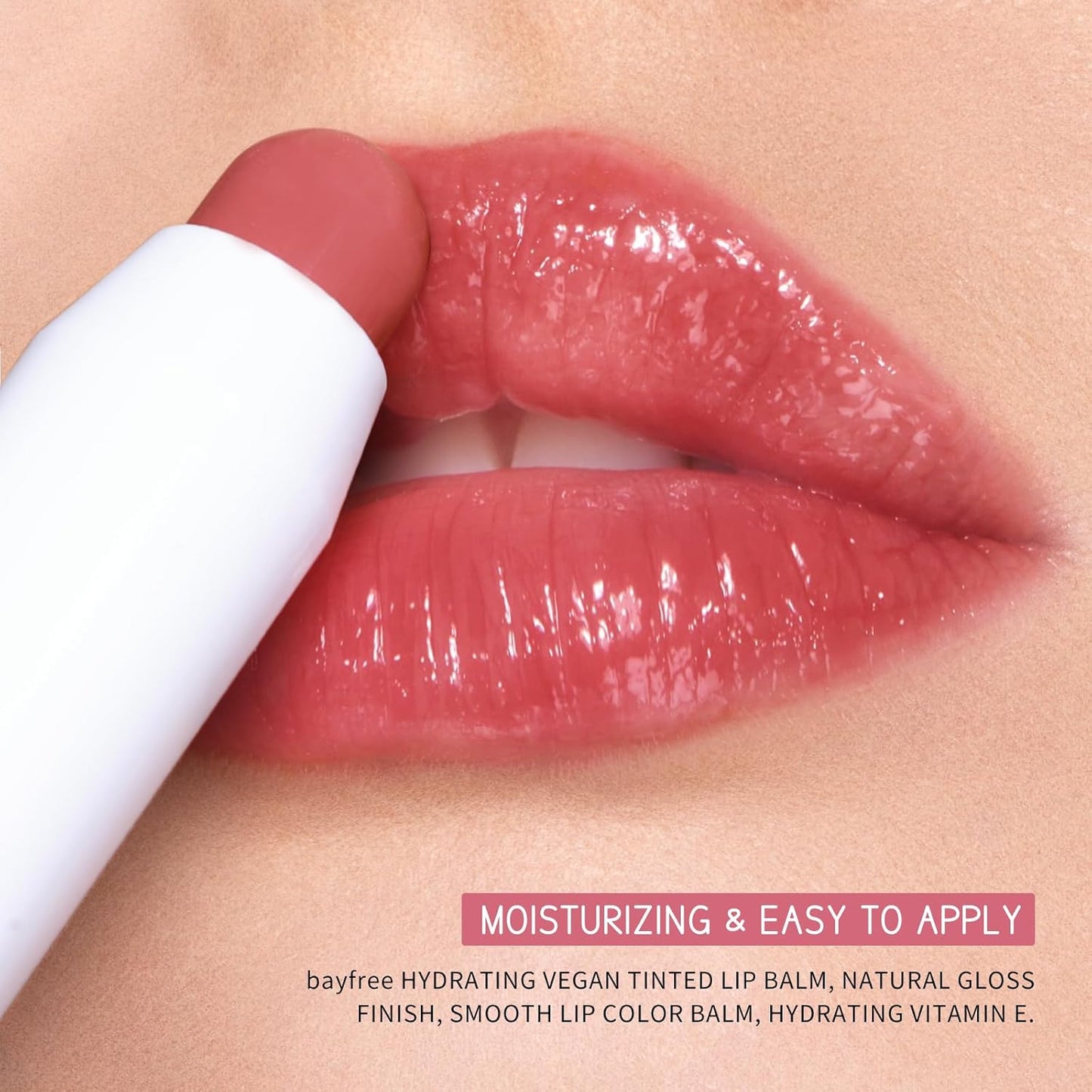 Tinted Lip Balm Plumper, Glossy, Pump Lips, Lightweight, Moisturize & Tint with Jojoba Seed Oil, Vegan Lipbalm Lip Care, Tang Peony