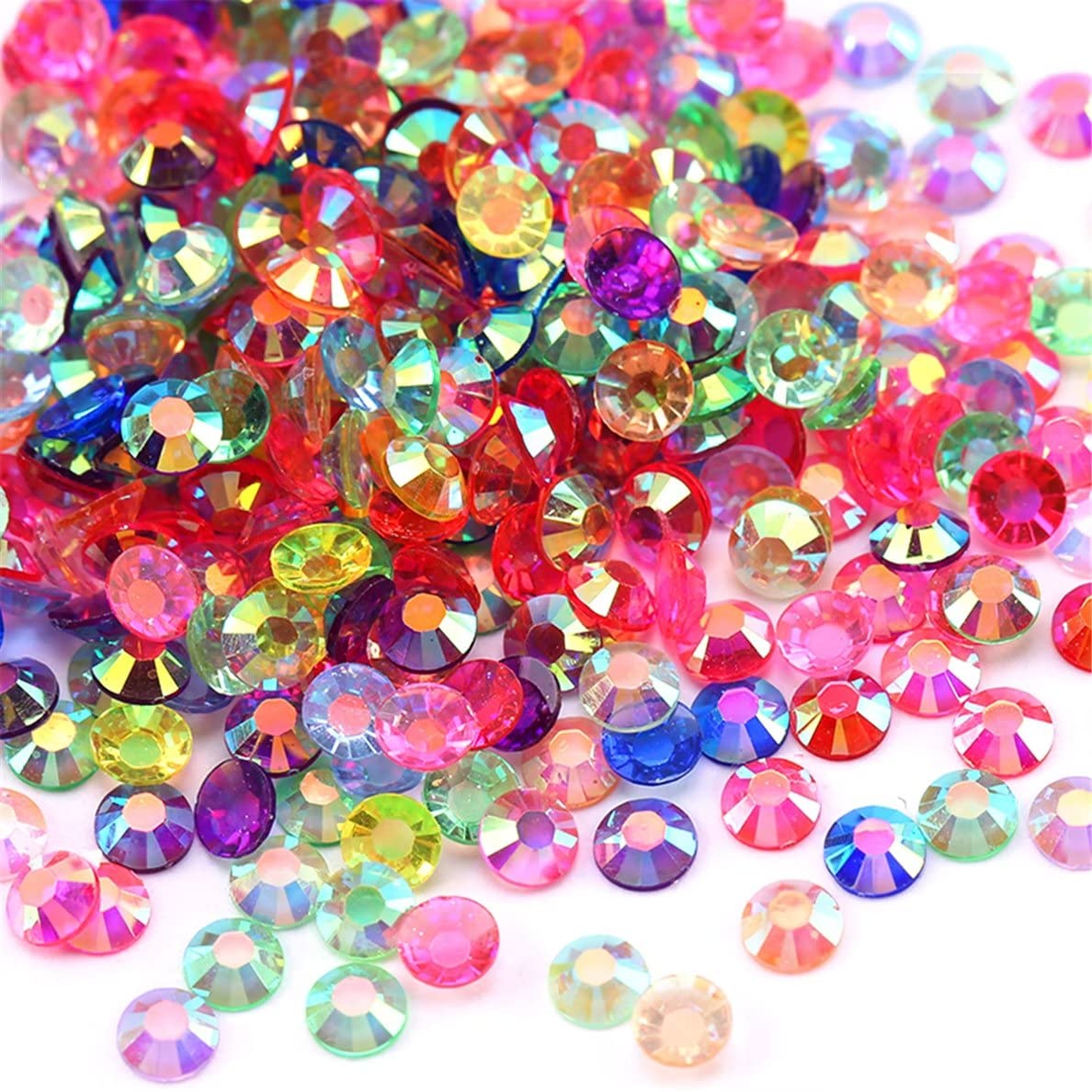 4500 Pcs SS6 2mm AB Flatback Rhinestones for Nails Art Crafts Transparent Glitter Round Gems Crystals DIY Clothes Shoes(Clear Peacock Blue AB)