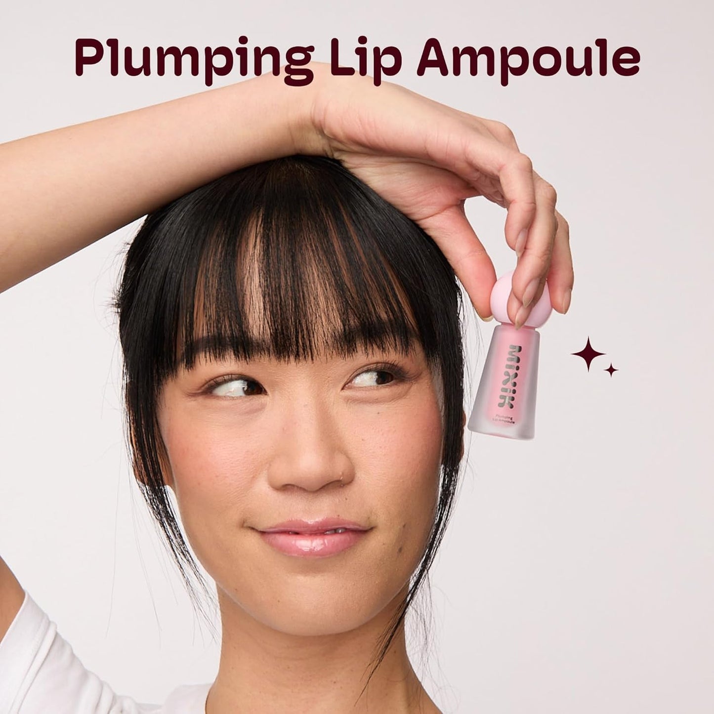 MIXIK Plumping Lip Ampoule, Hydrating Lip Gloss Plumping Ampoule made with Shea Butter & Argan Kernel Oil leaving Lips Plump, Smooth and Glossy, promotes Vibrant High-Gloss Plump Lips (Pink Plump)