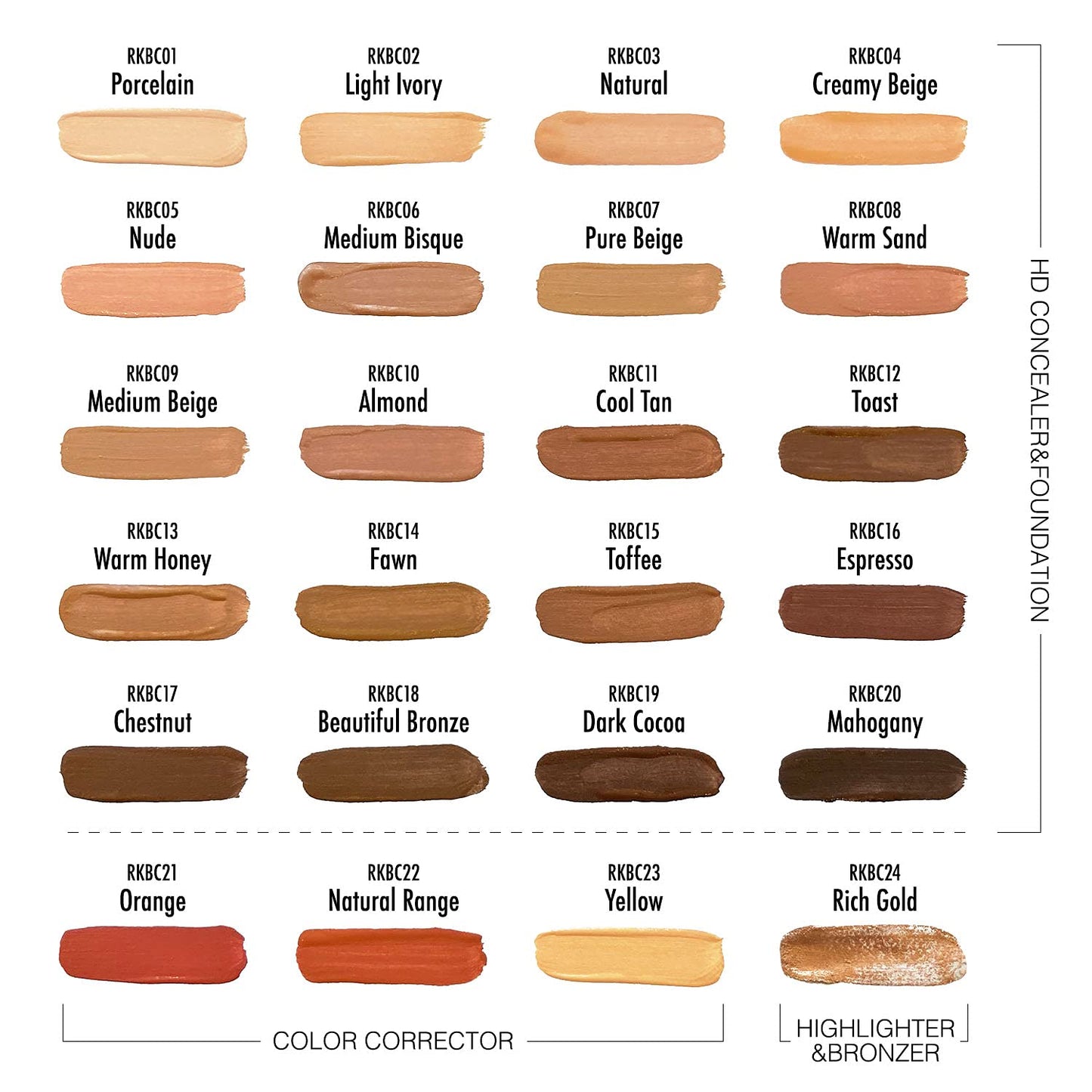 Ruby Kisses HD Concealer & Foundation Brush Flawless Full Coverage Face Makeup Lightweight Highlighter Long Lasting Under Eye Conceals Contour Corrector (Nude)