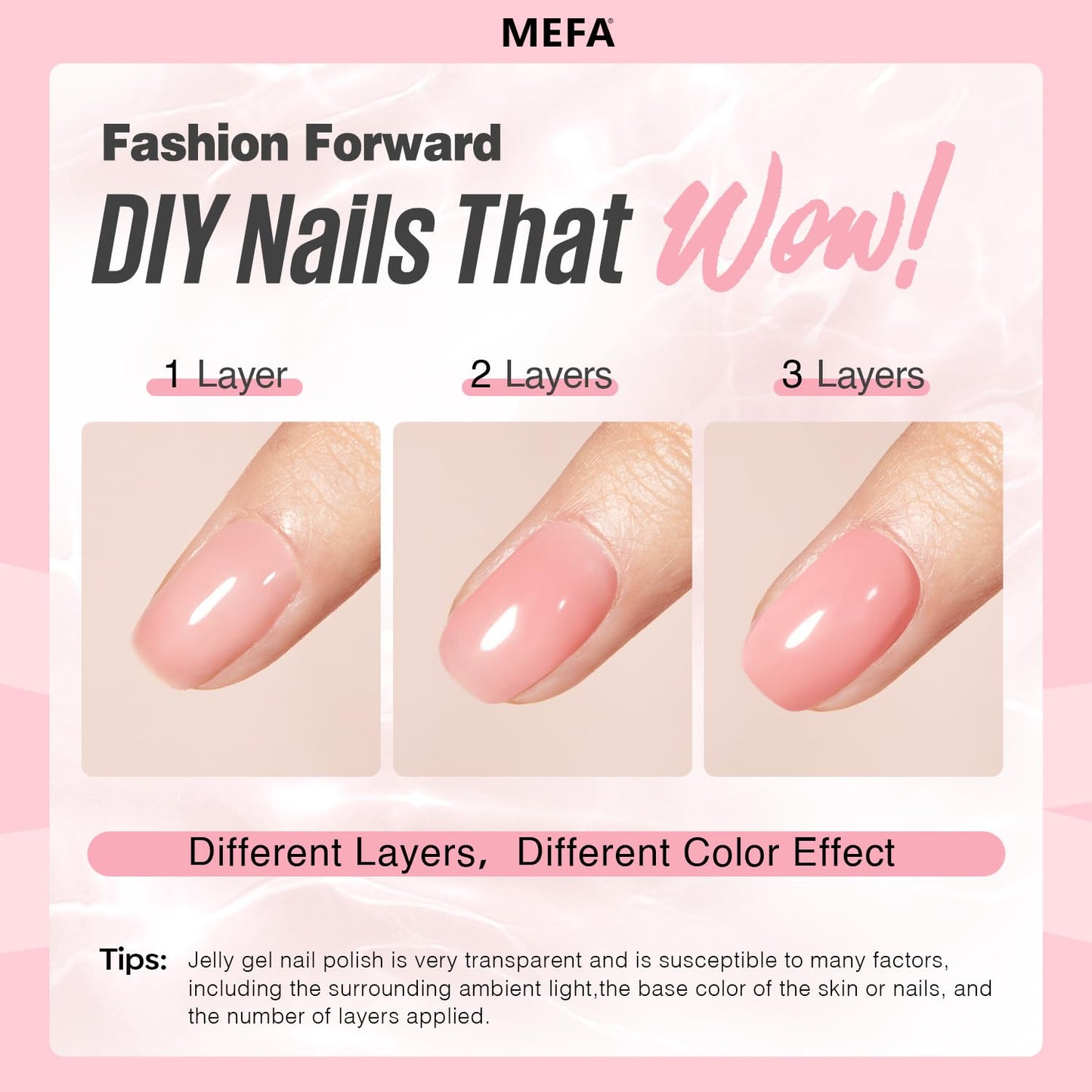 MEFA Jelly Gel Nail Polish Set, 12 Colors Nude Pink Milky White Sheer Nail Polish Neutral Transparent Gel Nail Soak Off DIY Nail Art Home Salon Manicure Gifts for Girls
