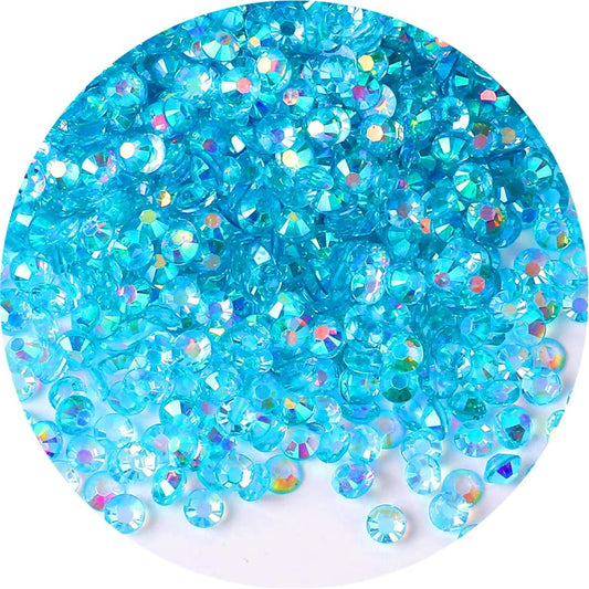 1440 Pcs SS20 5mm AB Flatback Rhinestones for Nails Art Crafts Transparent Glitter Round Gems Crystals DIY Clothes Shoes(Clear Peacock Blue AB)