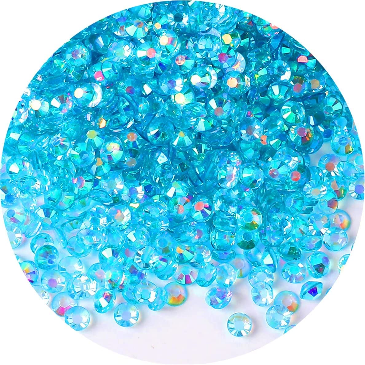 720 Pcs SS30 6mm AB Flatback Rhinestones for Nails Art Crafts Transparent Glitter Round Gems Crystals DIY Clothes Shoes(Clear Peacock Blue AB)