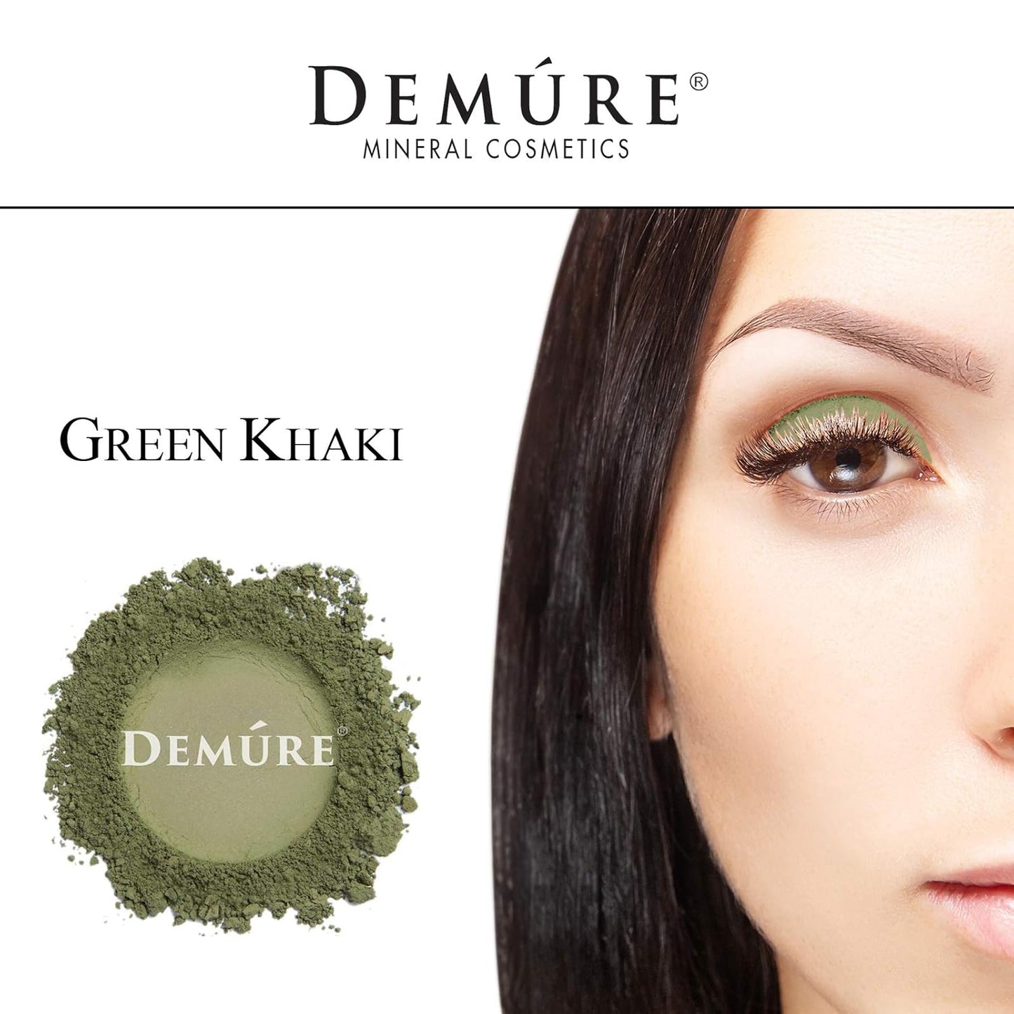 Demure Mineral Make Up Eye Shadow (Green Khaki), Matte Eyeshadow, Loose Powder, Eye Makeup, Professional Makeup By Demure