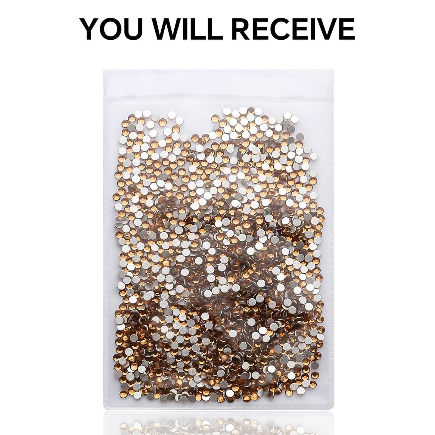 1440Pcs Topaz Crystal Rhinestones,Glass Flatback Rhinestones Gemstones Small for Nail Face Makeup Art Crafts Clothes Decoration -(SS8,2.4mm,Topaz)