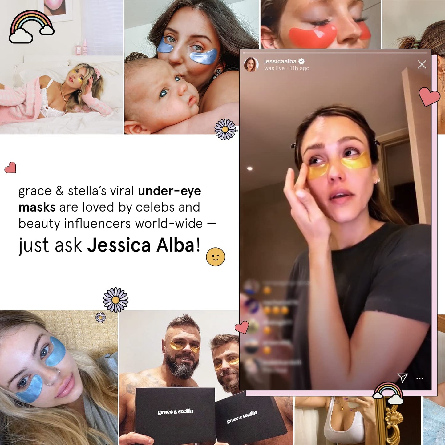 grace & stella Award Winning Under Eye Mask - Travel Essentials - Birthday Gifts for Women - Gel Eye Patches for Dark Circles, Puffy Eyes, Wrinkles, Undereye Bags - Vegan - Self Care (24 Pairs, Gold)