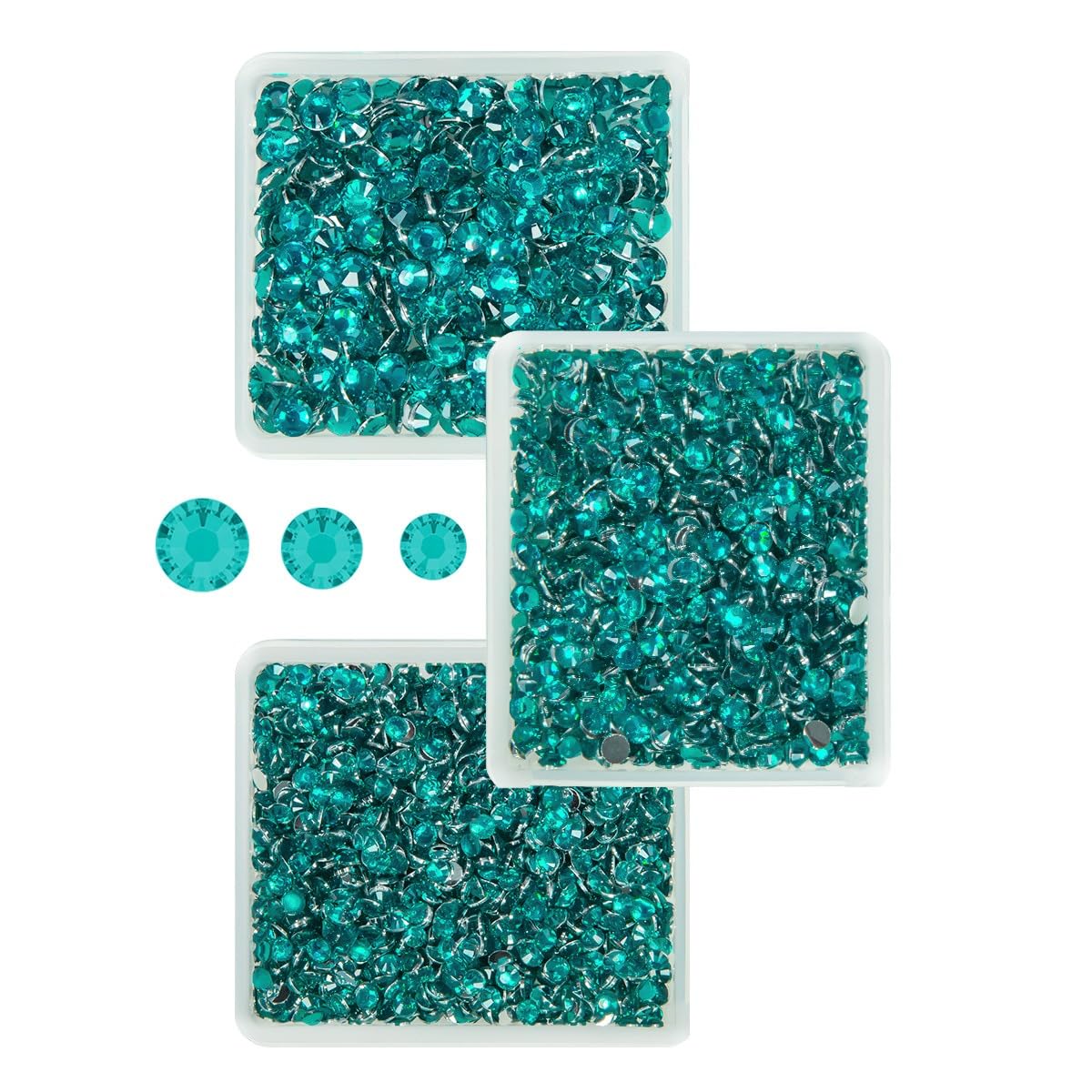 Cyan Green Crystal Resin Rhinestones for Crafting 3mm 4mm 5mm Teal Blue Flatback Stones Gems Non-Hotfix Diamonds Crystals Charms for Nails Face Eyes Makeup Body Tumblers Bottles Mugs DIY Crafts