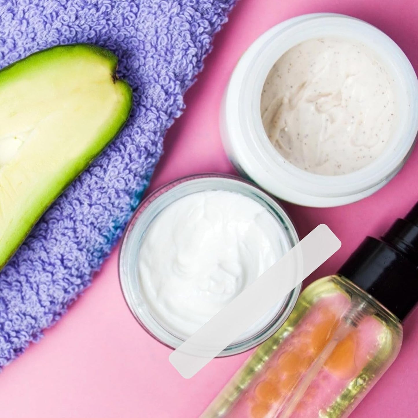 50pcs Soft Film Stick Cream Spoon Facial Mask Spoons Beauty Supplies Facial Cream Beauty Scrapers Makeup Tools Beauty Accessories Makeup Spoons Cream Spatulas