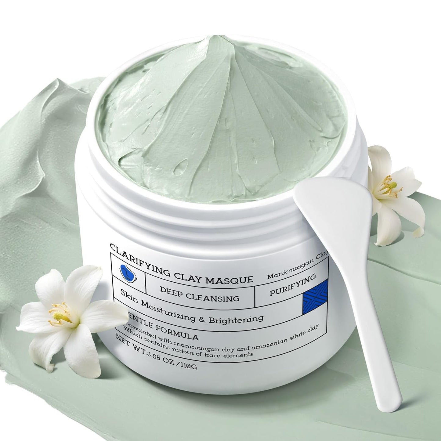 Tembusu Essence Clay Mask for Sensitive Skin: Triple Mud Formula with Tembusu Extract, Deep Pore Cleanser, Hydrating, Oil Control, Texture Refining, Blackhead Removal – 3.88 Oz