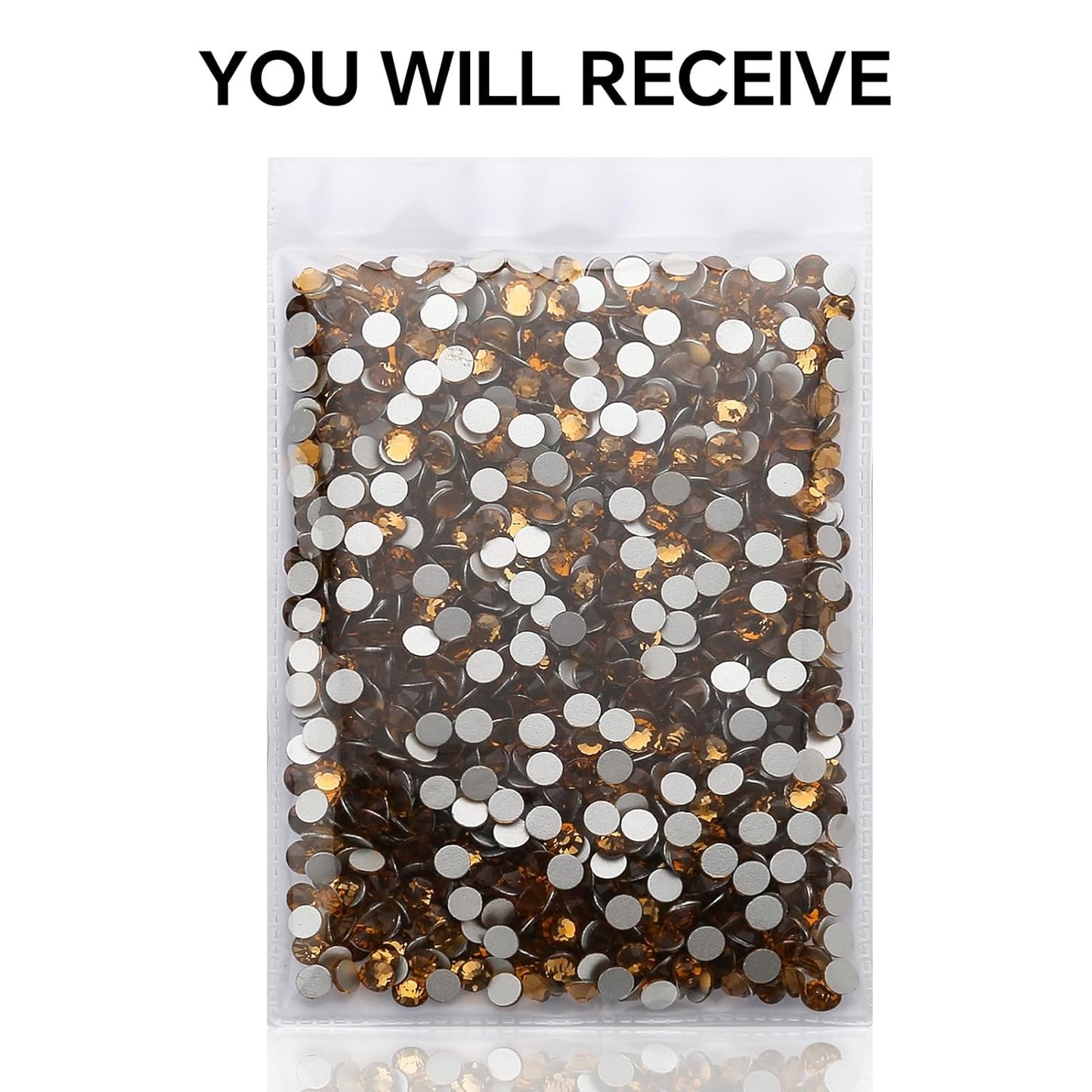 1440Pcs Topaz Crystal Rhinestones,Glass Flatback Rhinestones Gemstones for Nail Face Makeup Art Crafts Clothes Decoration -(SS20,4.8mm,Topaz)