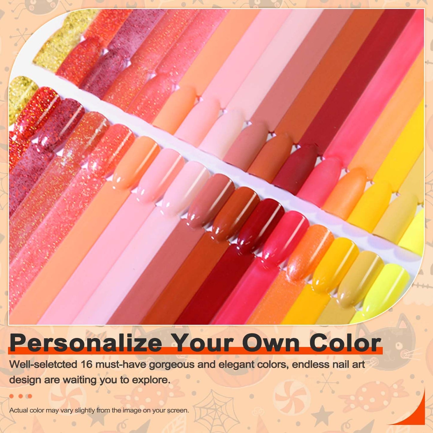 LAVENDER VIOLETS 22Pcs Dip Powder Nail Kit Starter - 16 Colors Halloween Glitter Powder Dipping Liquid Set with Base & Top Coat Activator for Dips Manicure M9601