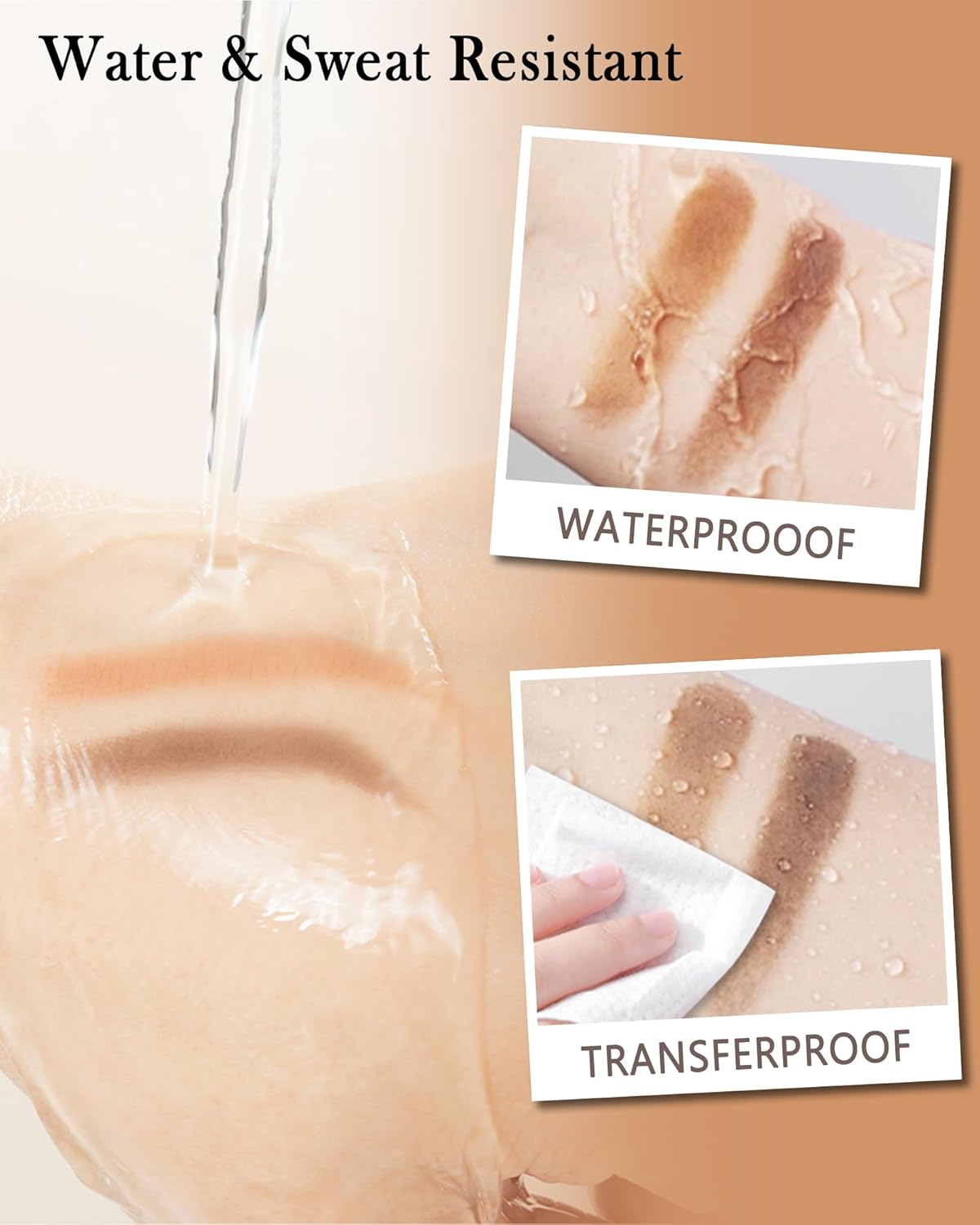 Waterproof Eyebrow Powder Kit-2 Colors Eye Brow Powder Tinted Palette Long Lasting Up to 16H,Dark Grey/Dark Brown Brow Filler Defined&Sculpt Natural Eyebrow Makeup Sparse Brow with Brow Brush&Razor-04