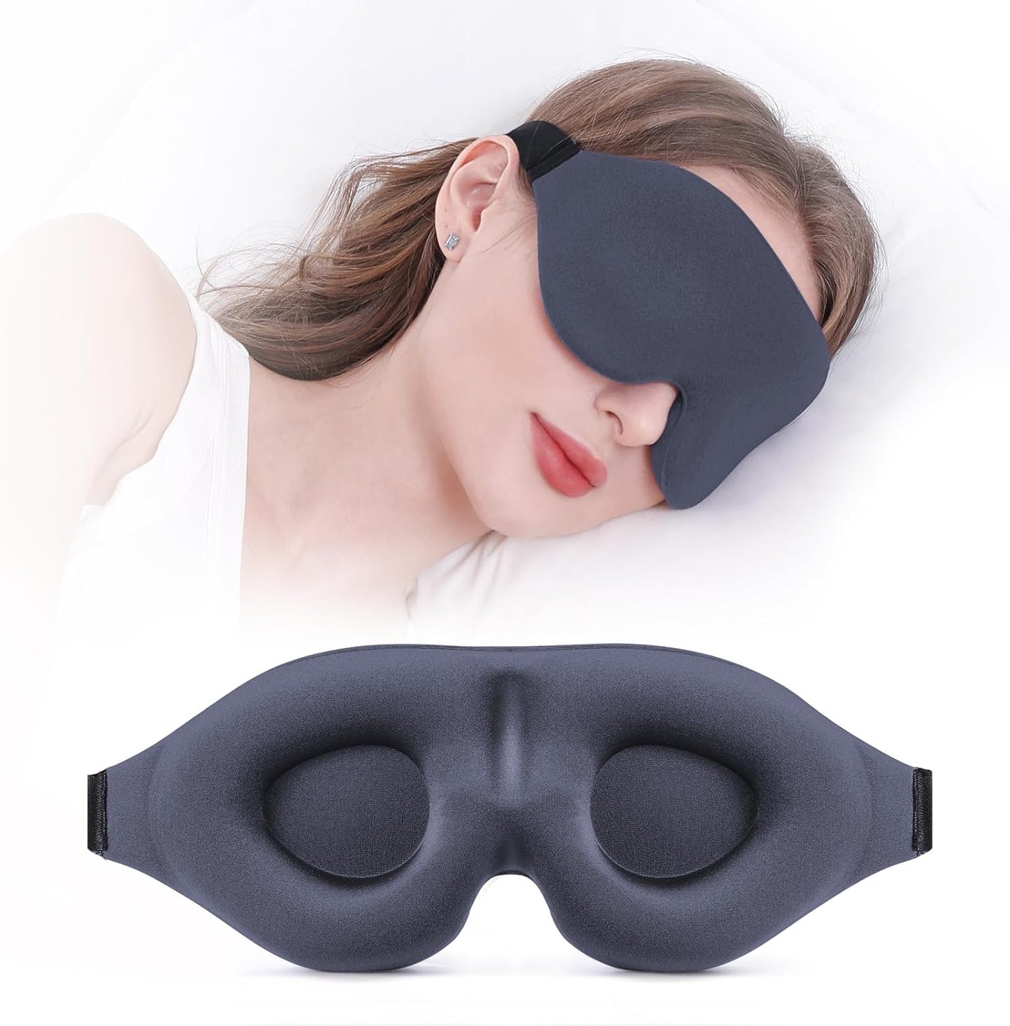 YIVIEW Sleep Mask for Side Sleeper, Complete Light Blocking 3D Sleeping Eye Mask, Soft Breathable Eye Cover for Women Men, Relaxing Zero Pressure Night Blindfold