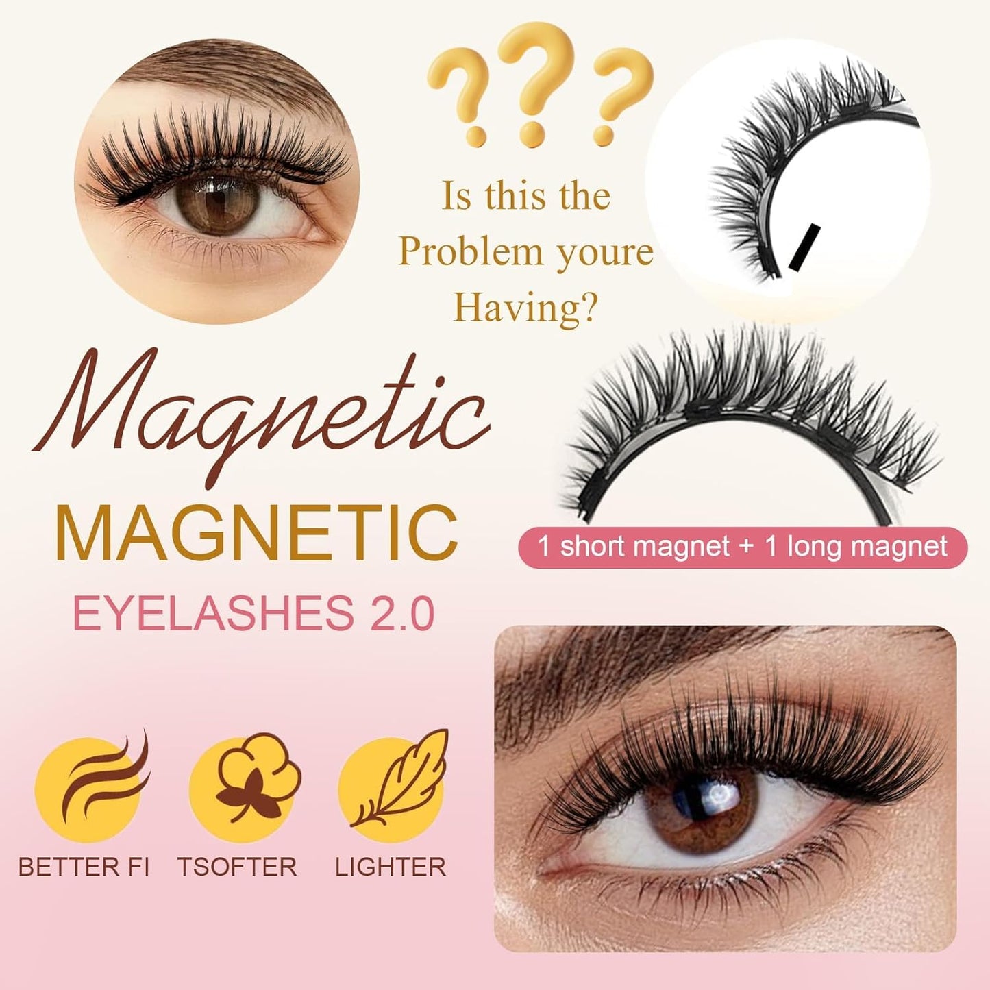 Ealra Craft Magnetic Eyelashes with Applicator,Lumentes Magnetic Eyelashes,3D Soft Flex,Reusable No Glue Needed Soft Lashes for Wmen with All-Day Wear(Natural#04)