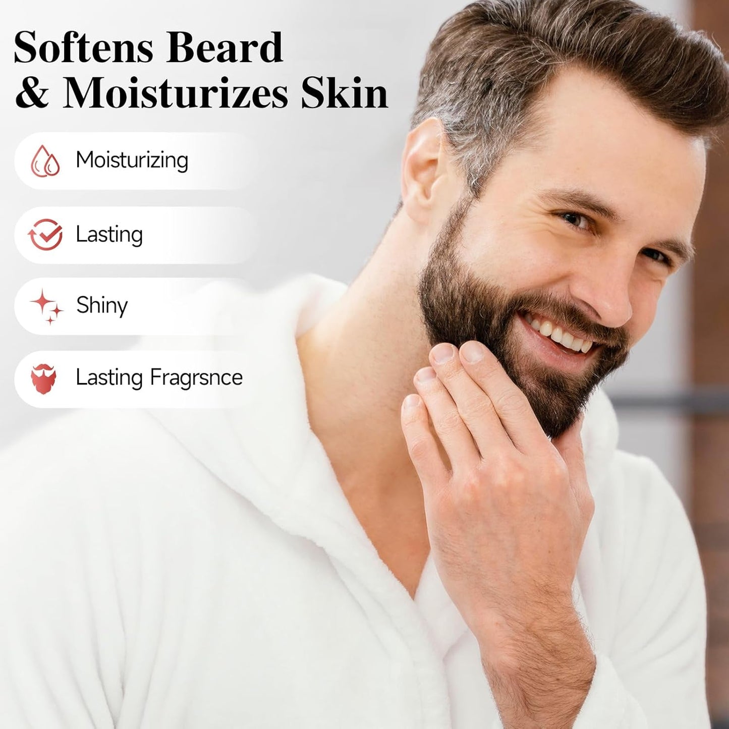 Beard Balm for Men & Conditioning Beard Wax - Made with Castor Oil Natural and Organic Ingredients - Hydrates & Thickens Facial Hair Growth- 2 Ounce Tin (Vanilla)