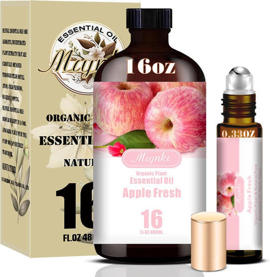 Apple Fragrance Oil-Apple Essential Oil 16.33oz (490ml)-100% Pure Natural Scent for Diffusers, Candles, Soap Making & Aromatherapy-Relaxing Home & Gift Essential Oil for Bath, Massage