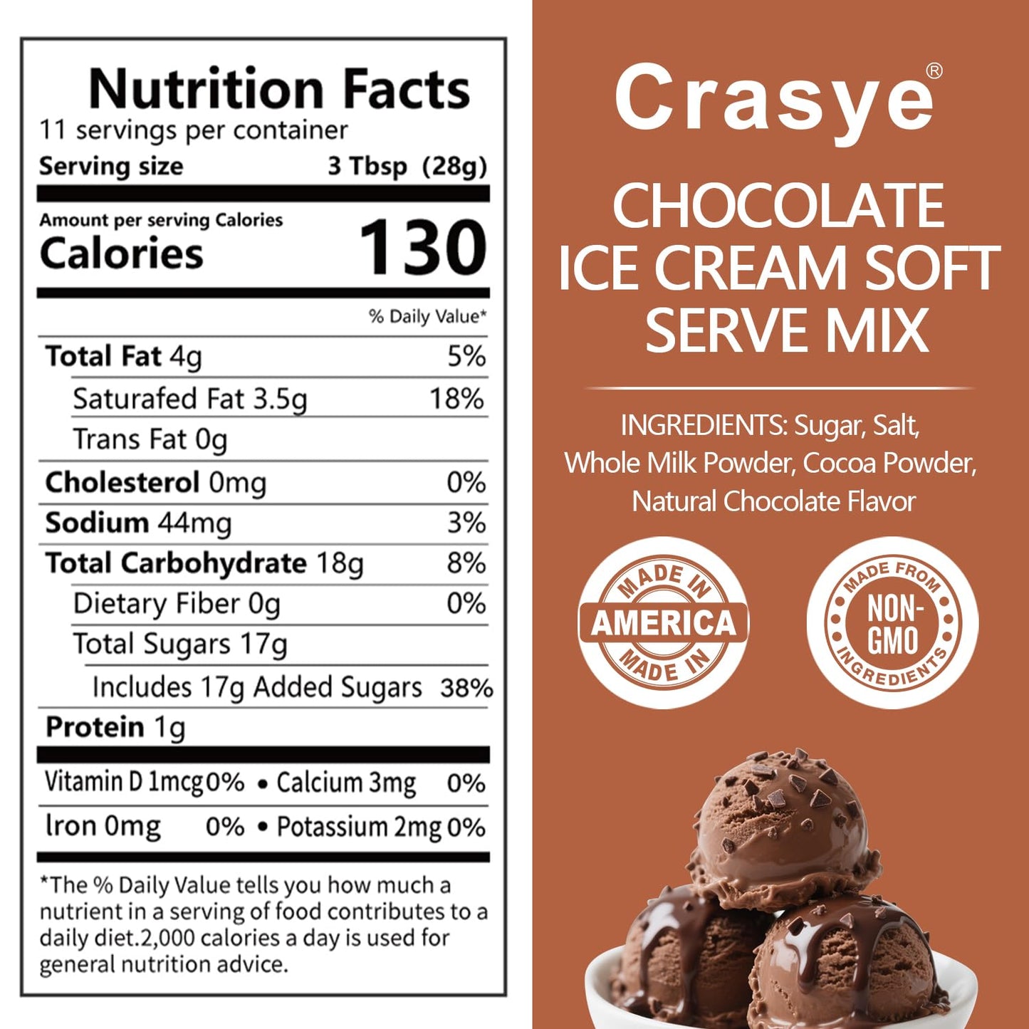 Ice Cream Mix Chocolate Soft Serve Mix Soft Serve Mixes Base Powder Homemade for Ice Cream Maker Machine - 10 Ounce