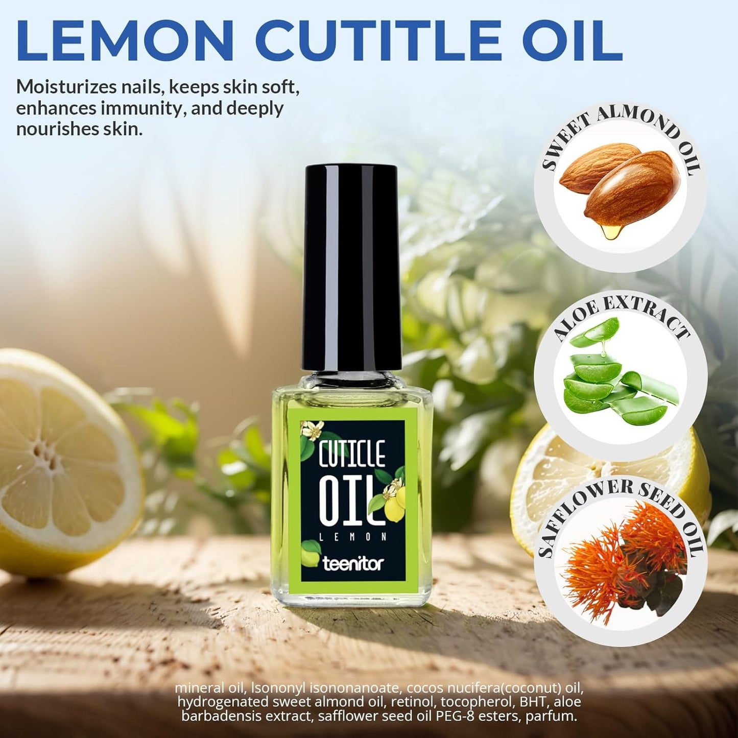 Teenitor 10Pcs Nail Soaking Bowl Kit 2 Soak Off Bowl Nail Soaking Bowl Acetone Proof Soak Off Gel Polish Remover Bowl, Cuticle Peeler Scraper Cuticle Oil Nail File Nail Buffer and Nail Brush, Lemon