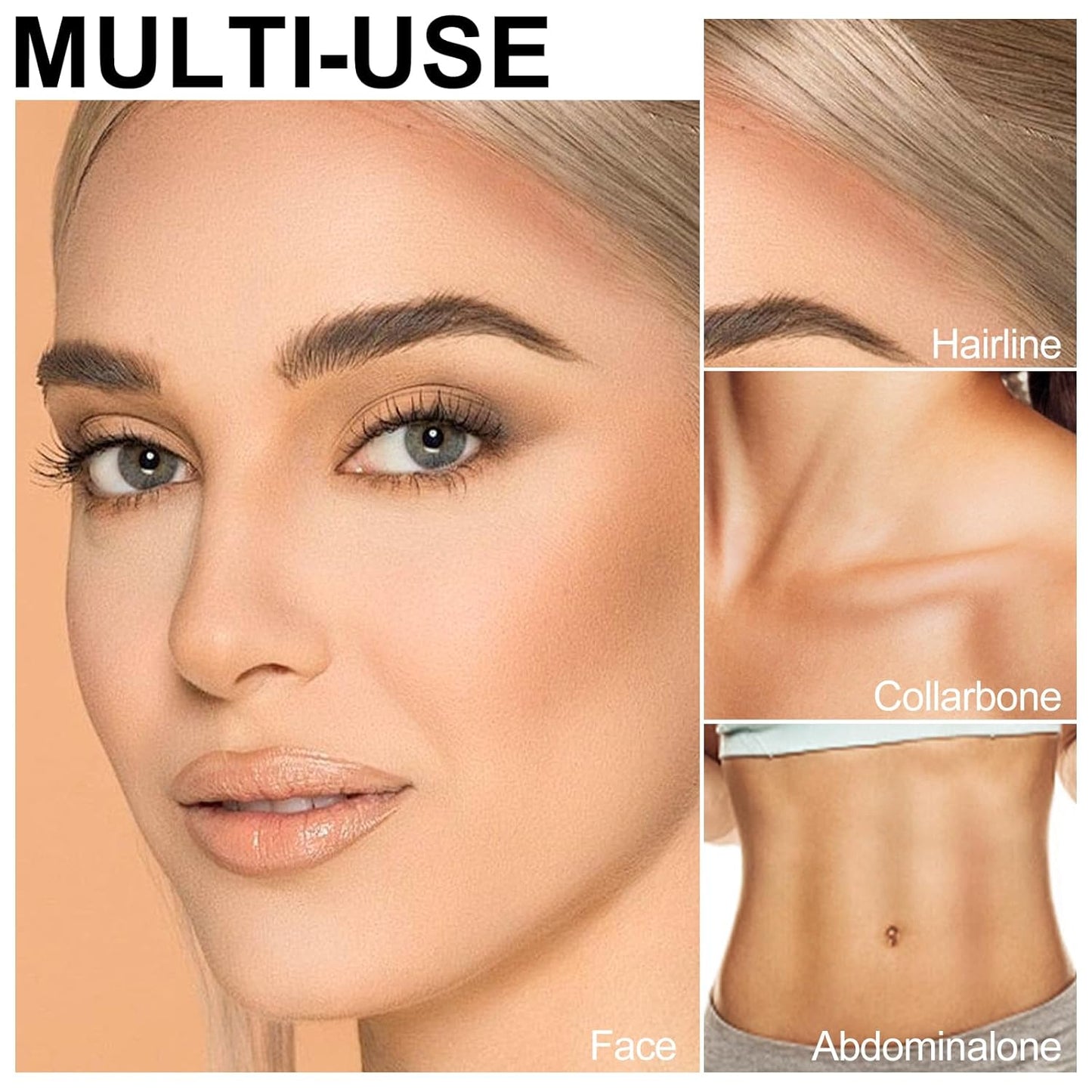 Erinde 2PCS Cool Toned Contour Stick, Natural Cream Contour Bronzer Stick, Blendable & Smooth Matte Bronzer, Waterproof & Long Lasting Face Shaping Contouring Makeup, Travel Size, 01 Gray Brown