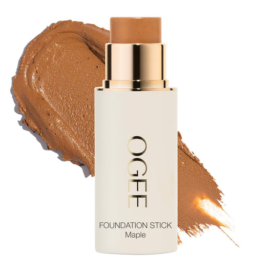 Ogee Sculpted Complexion Foundation Stick (Maple 9.0W - Medium Deep, Golden Bronze Undertones) Full Coverage Foundation Makeup - Instantly Balance & Even Complexion - 70% Organic Ingredients