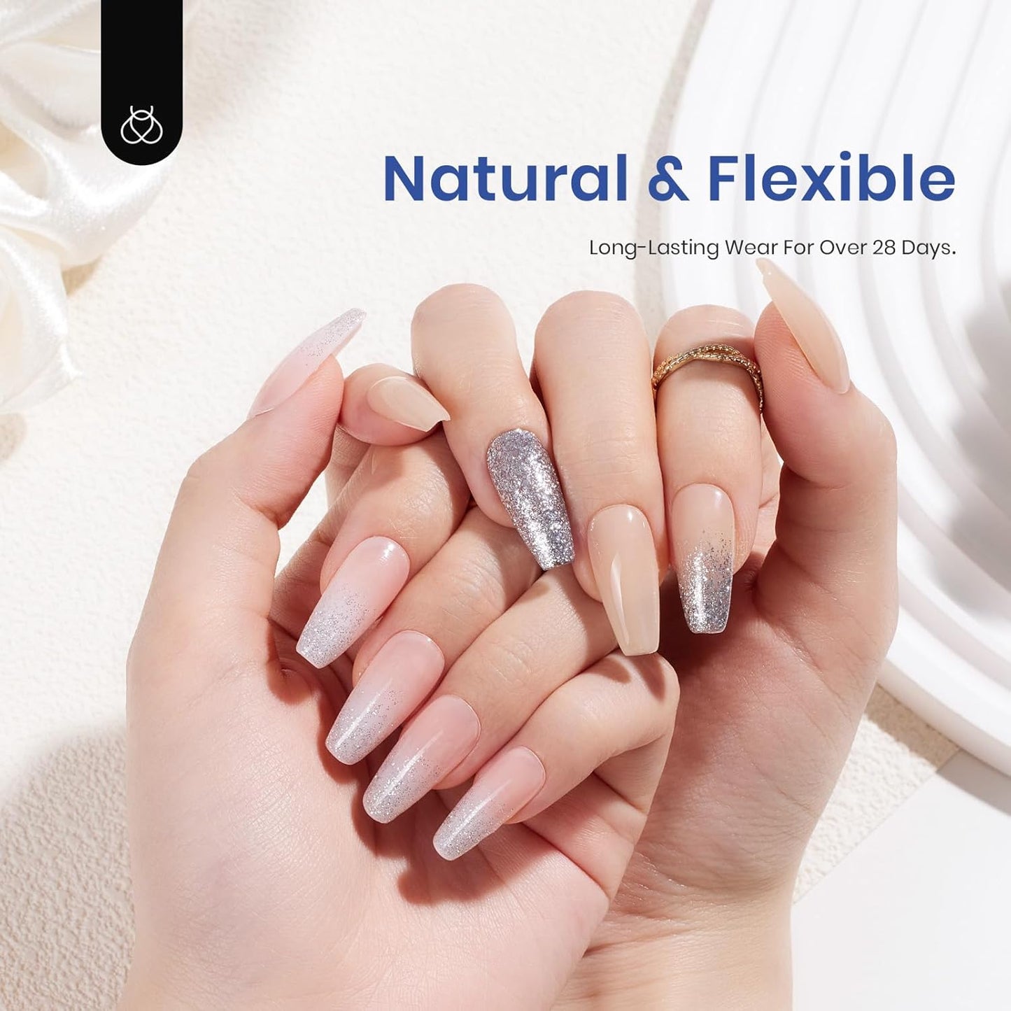 Beetles Gel Nail Kit Easy Nail Extension Set With Etch X Nail Tips 504Pcs Half Matte Medium Coffin Shaped Tips 5 in 1 Nail Glue Base Gel and Innovative Led Lamp Diy Art at Home Nail Kit