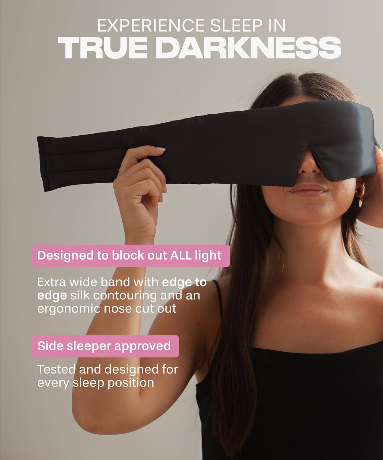 SUNDAYSILKS™ | Adjustable Silk Sleep Mask for Side Sleeper | Cloud-Like Comfort, Weighted for Deep Sleep | Soft Sleep Face Mask for Women & Men, Full Blackout, Cooling Silk Eye Mask for Sleeping