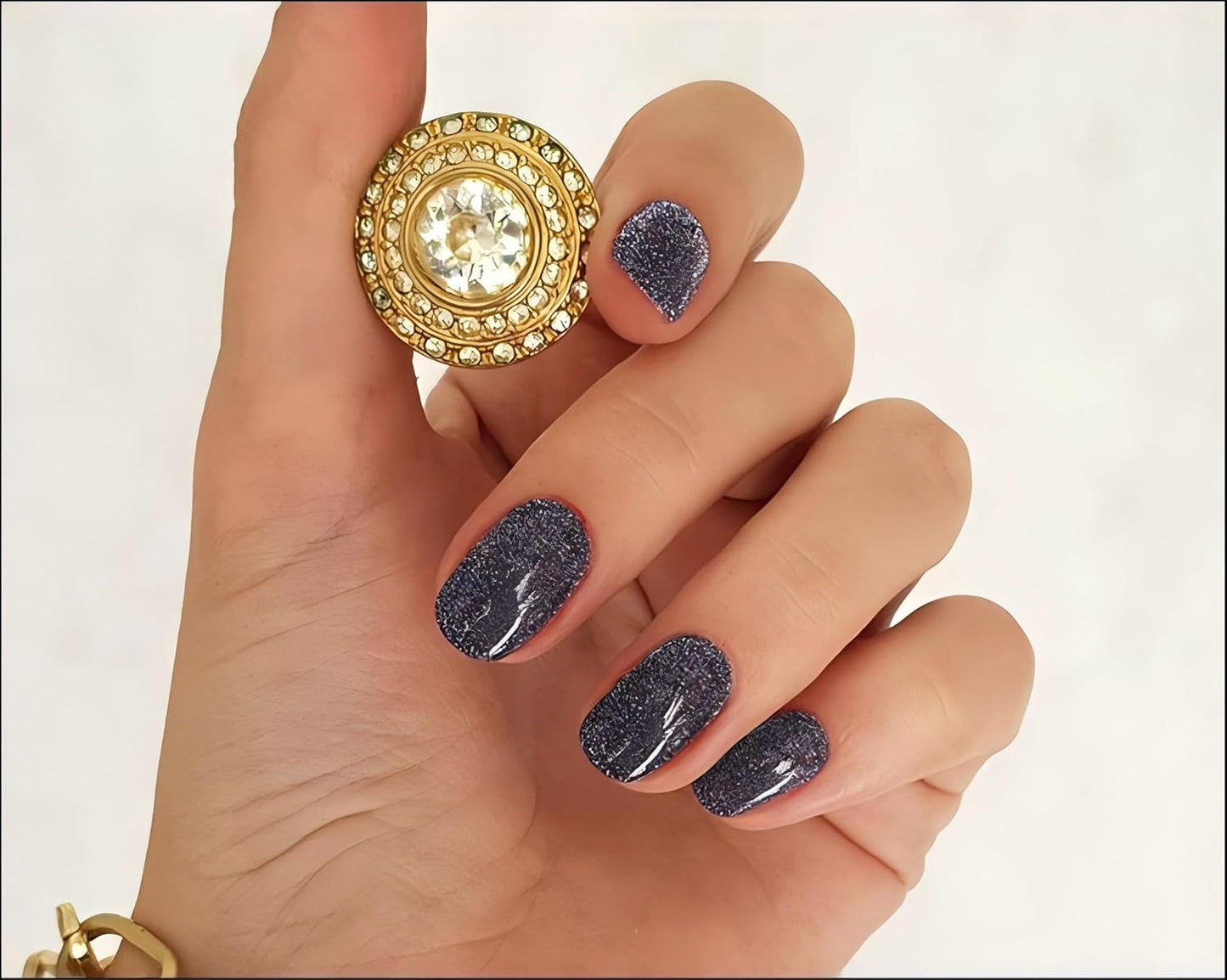 Gloss Nail Strips|Uv Free|22 Pcs,Gel Nail Stickers|Long Lasting Two Weeks and Easy to Apply&Remove|Laser Spot