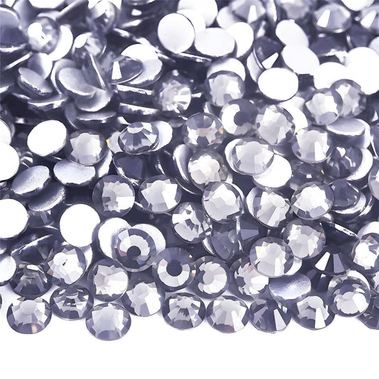 Flatback Rhinestones Round Gems for Nails Art and Crafts 2000Pcs SS16 4mm Glitter Crystals Stone DIY Bags Clothes Shoes (Light Grey)