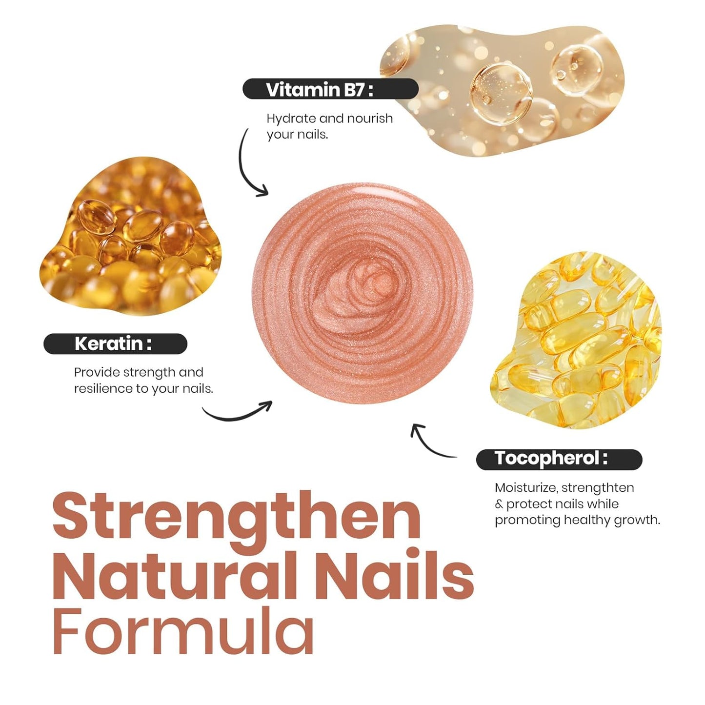 Beetles Pearl Nail Polish, 15ml Blush of Pearls Nail Polish, Champagne Pearl Color Fast Drying & Long Lasting Nail Lacquer Shimmer Art Effect for DIY Nail Salon-Quality Results