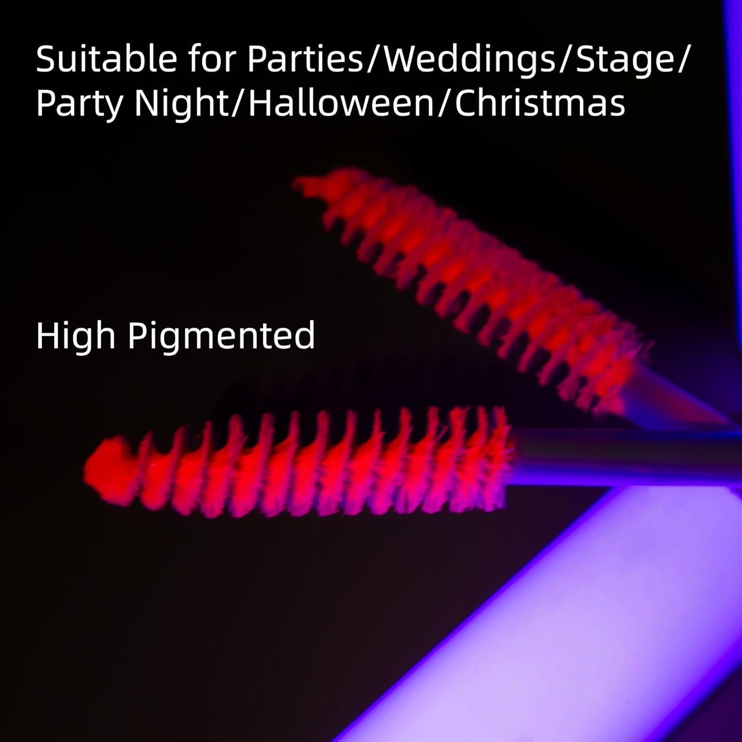6 Colors Fluorescent Mascara, Glow Colored Mascara, Parties, Weddings, Stage Use, Party Night, Halloween Christmas Parties, High Pigmented, Apply to Eyelashes/Eyebrows/Hair (Purple)