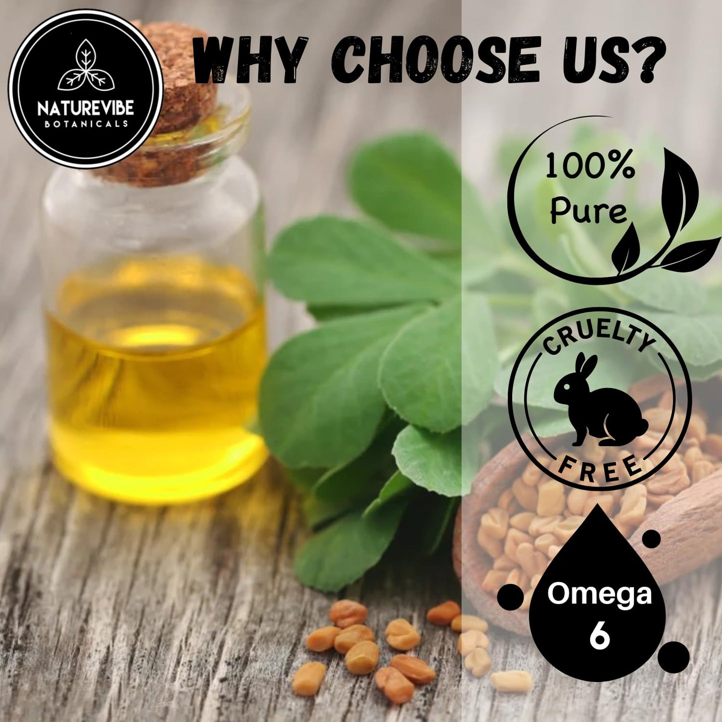 Naturevibe Botanicals Fenugreek Oil 32 Ounces | 100% Pure and Natural | Great for Skin Care and Hair Care