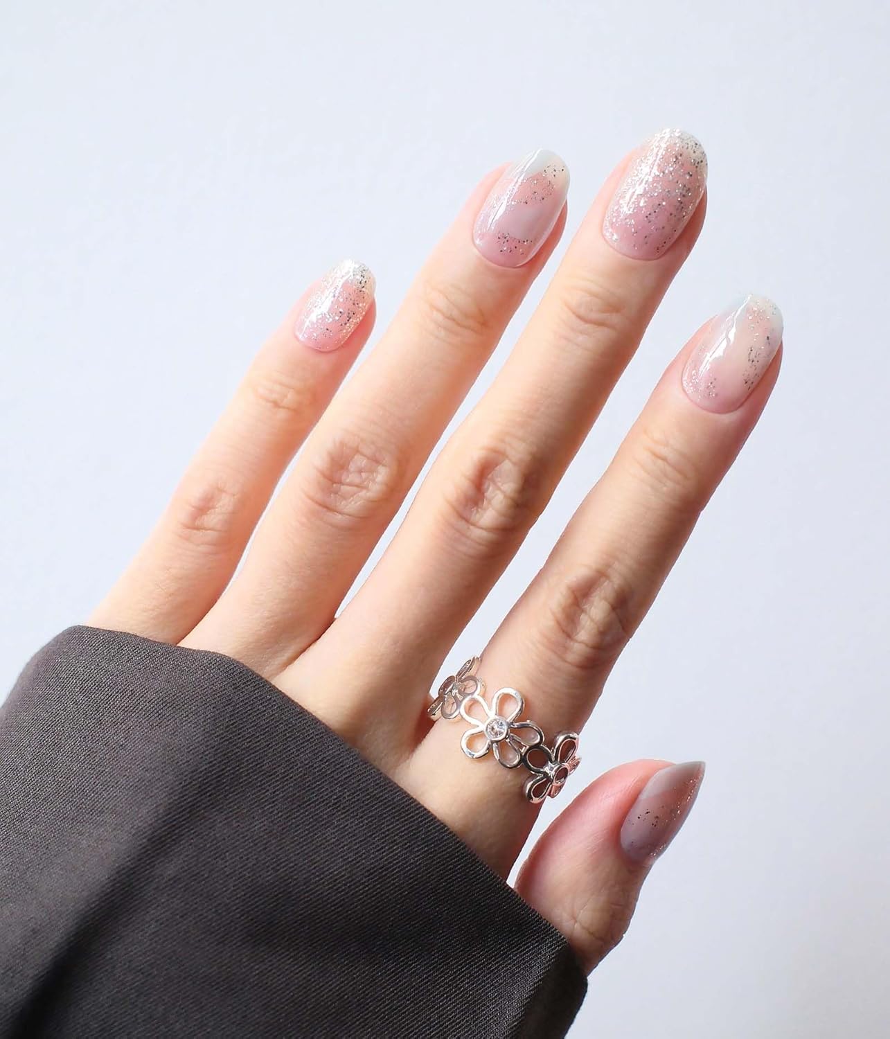 Nail Polish Strips - 22 Pcs Salon Quality Gel Nail Stickers - Long Lasting Wraps (Crystal Ice Sliver)