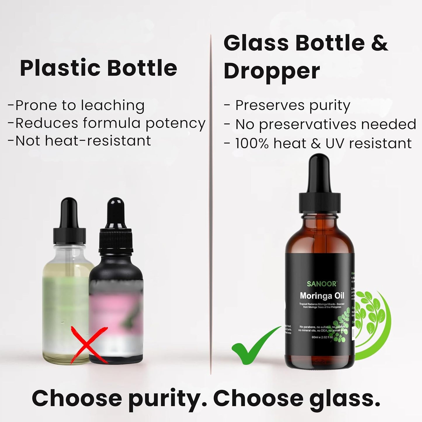 Moringa Miracle Oil | FBA Approved | 100% Pure & Cold-Pressed | Deeply Hydrating Oil for Hair & Skin with Natural Nutrient-Rich Hair Butter for Strength & Shine | 2.02oz (60ml)