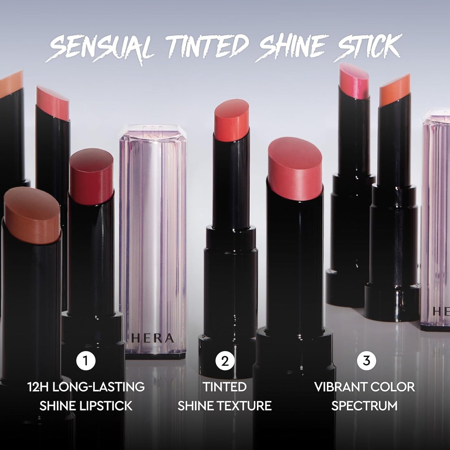 HERA Sensual Tinted Shine Stick 3.5g #130 STUNNING PINK | 12HR Long-lasting Lipstick, Sheer & Buildable Lip Tint Stain, Hydrating Formula with Vitamin E, Smooth Finish and Luxurious Korean Makeup