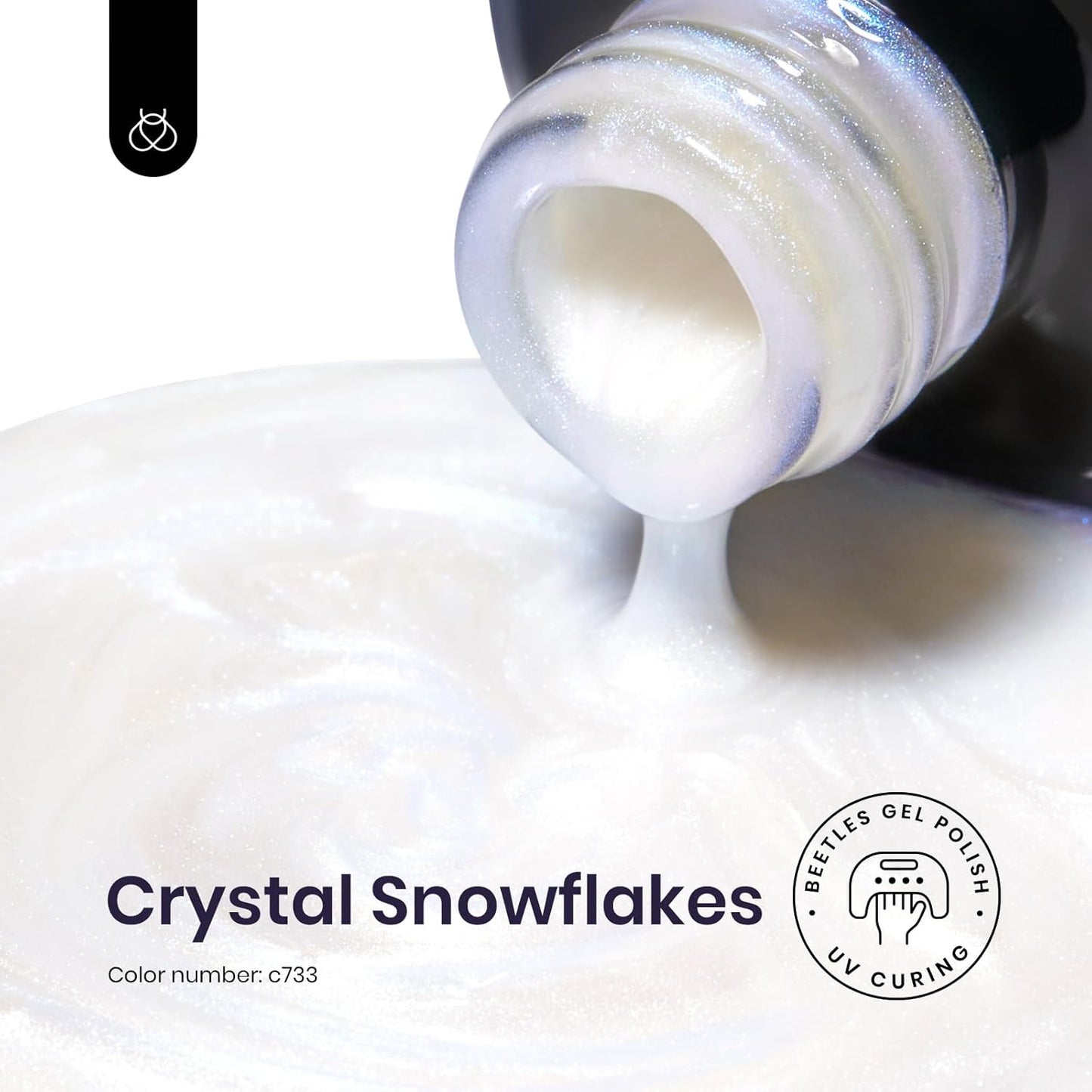 Beetles Pearl Gel Nail Polish, 1 Pcs 15ml Pearl White Glitter Blue Gel Polish Soak Off Shimmer Nail Art Crystal Snowflakes Manicure Salon Diy Home Uv Nail Art Designm