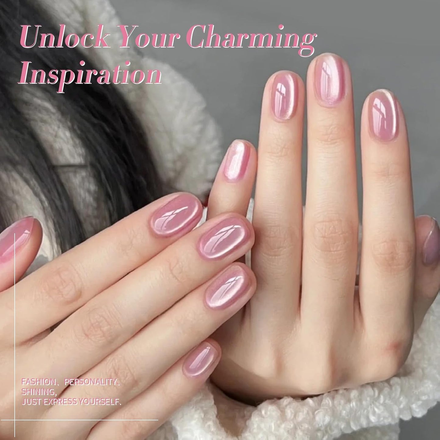 Born Pretty Cat Magnetic Eye Gel Nail Polish, Pink Moonlight Cat Magnetic Gel, Glass Shiny Effect Pink Soak Off Nail Art Salon Manicure Home Gift 15ml