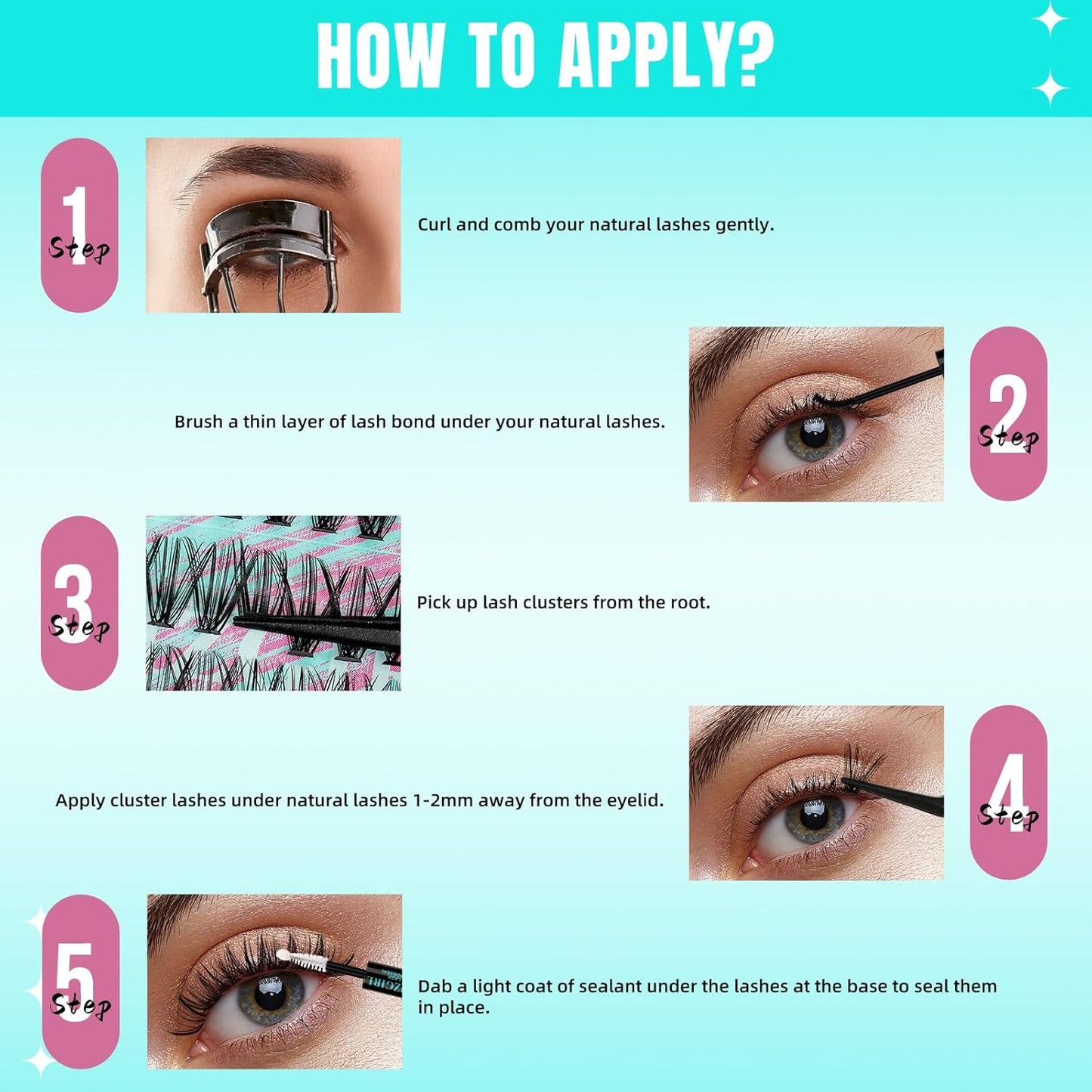 Lash Clusters Wispy 280PCS Eyelash Extension 70D Cluster Lashes Individual Lashes DIY Lash Extension Natural Look Cluster Eyelash Extensions Soft False Eyelashes at Home for Beginners(12mm)