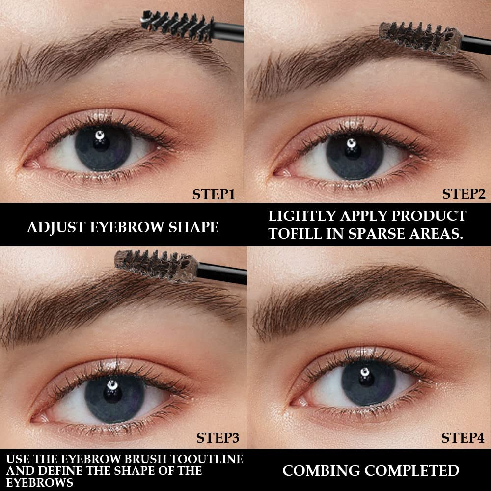 Tinted Thickening Brow Gel Brown Mascara,Brow Fast Sculpt,Waterproof, Transfer-proof, Brush to Fill in Eyebrows and Cover Gray Hairs - Cruelty Free - Light Medium Brown (1pc 06 Brunette)