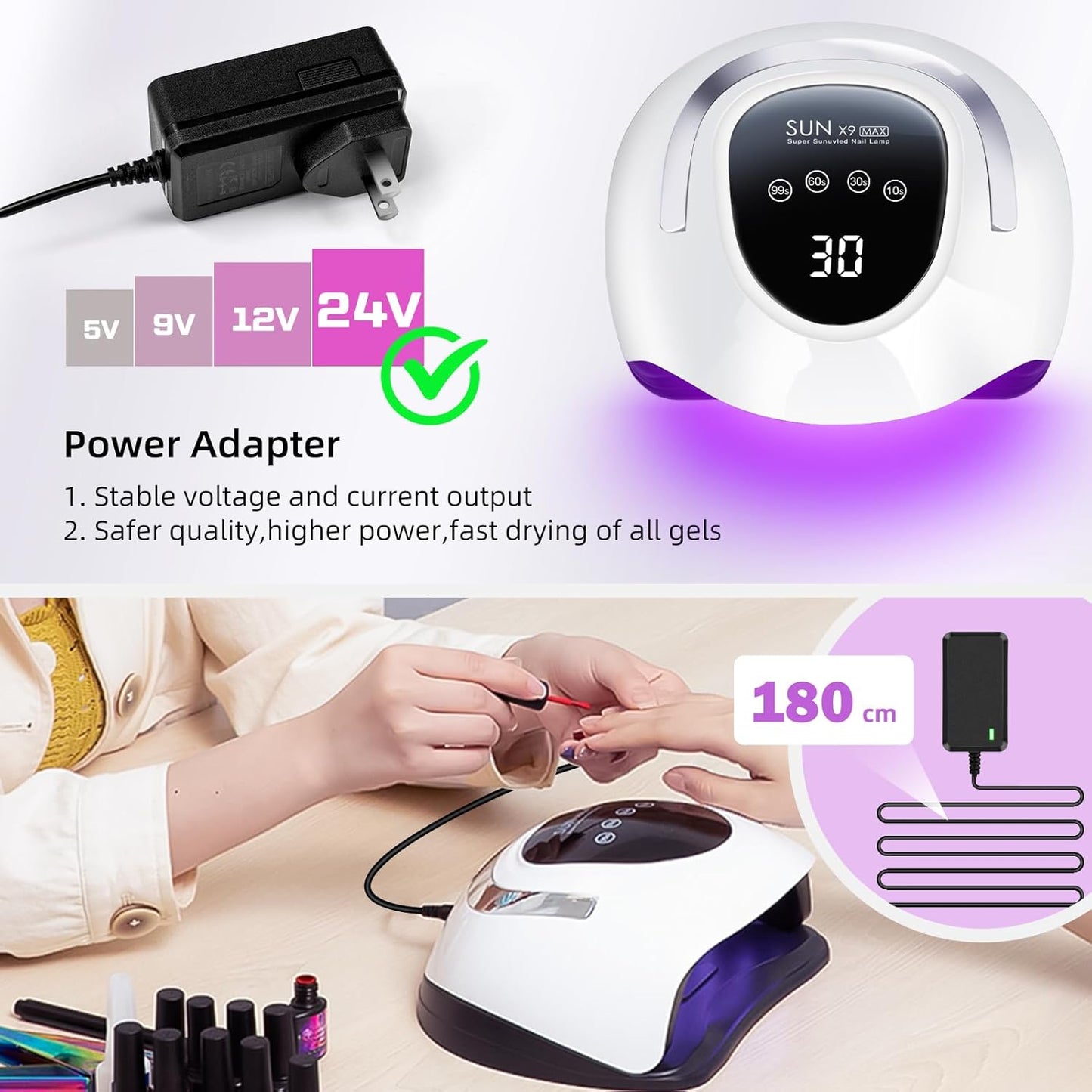 220W LED UV Light Dryer for Nails Gel Polish with 57 Lamp Beads 4 Timer Setting & LCD Touch Display Screen, Auto Sensor, Professional Nail Light