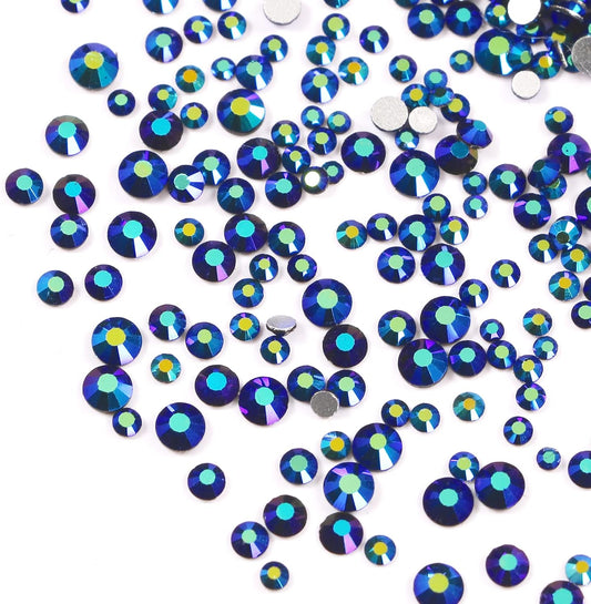 3456pcs Flatback Rhinestones Glass Charms Diamantes Gems Stones for Nail Art 6 Size ss4~ss12 Jet AB