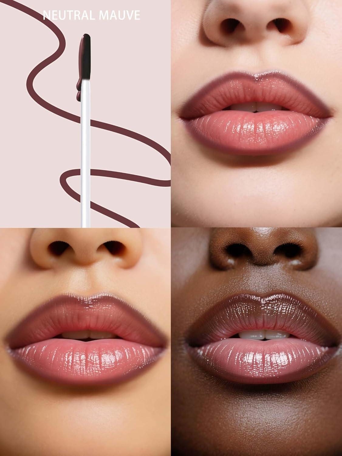 Lip Stain Peel Off Lip Liner Stain with Tweezer, Long Lasting Matte Lip Tint Tattoo, Highly Pigmented Color Lip Makeup, Waterproof Lipstick, Transfer-proof Lipstain for Women, Neutral Mauve