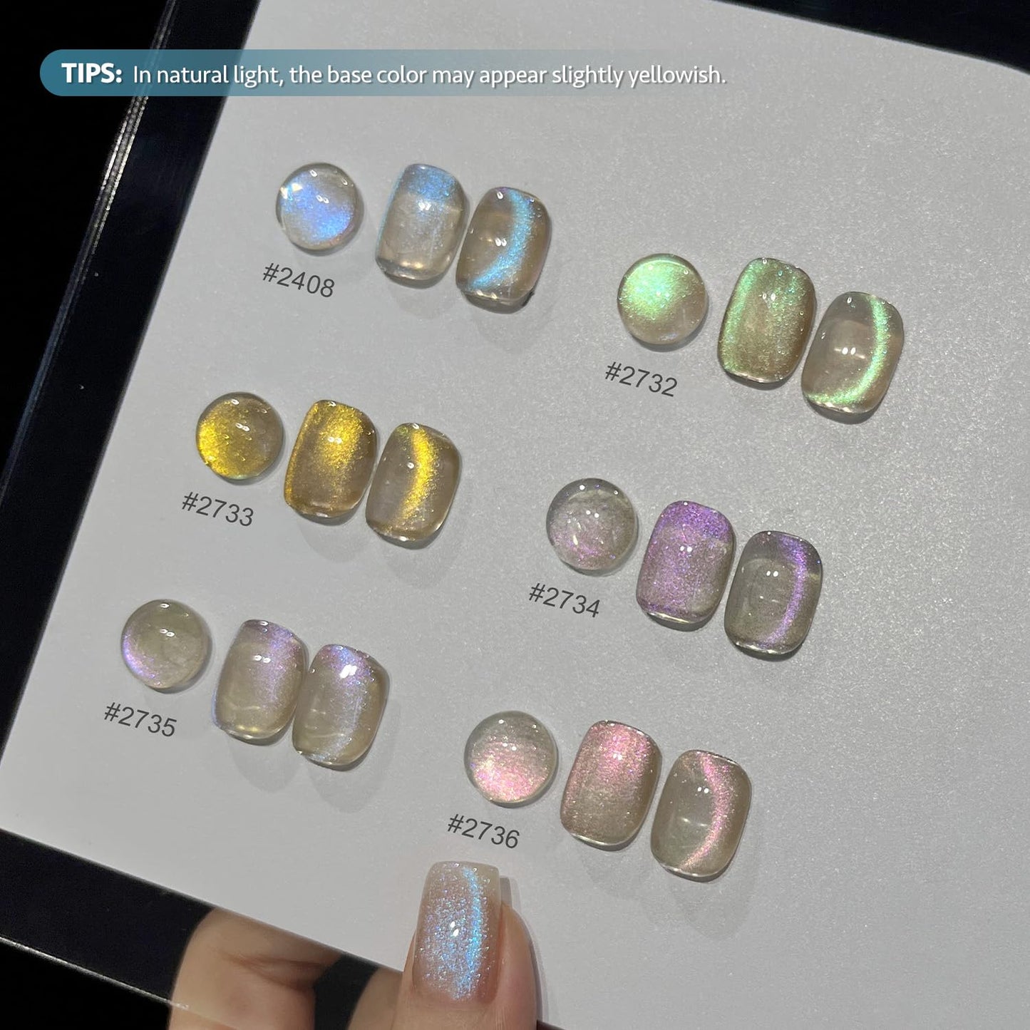 GAOY Cat Eye Gel Nail Polish Set with Magnet for Blue Glitter Holographic Cat Eye, Salon Gel Manicure and Nail Art DIY at Home, Mermaid's Tears